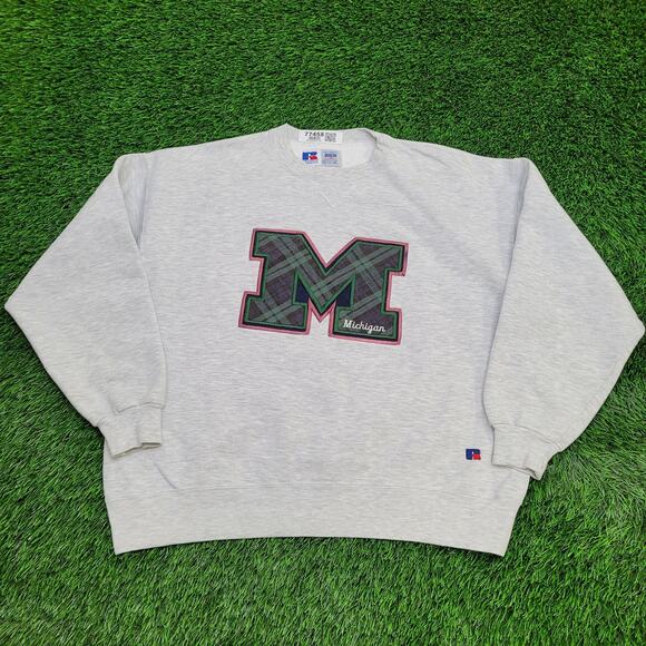 Vintage 90s Michigan Sweatshirt XL 25x25 Baggy Boxy - Picture 1 of 11